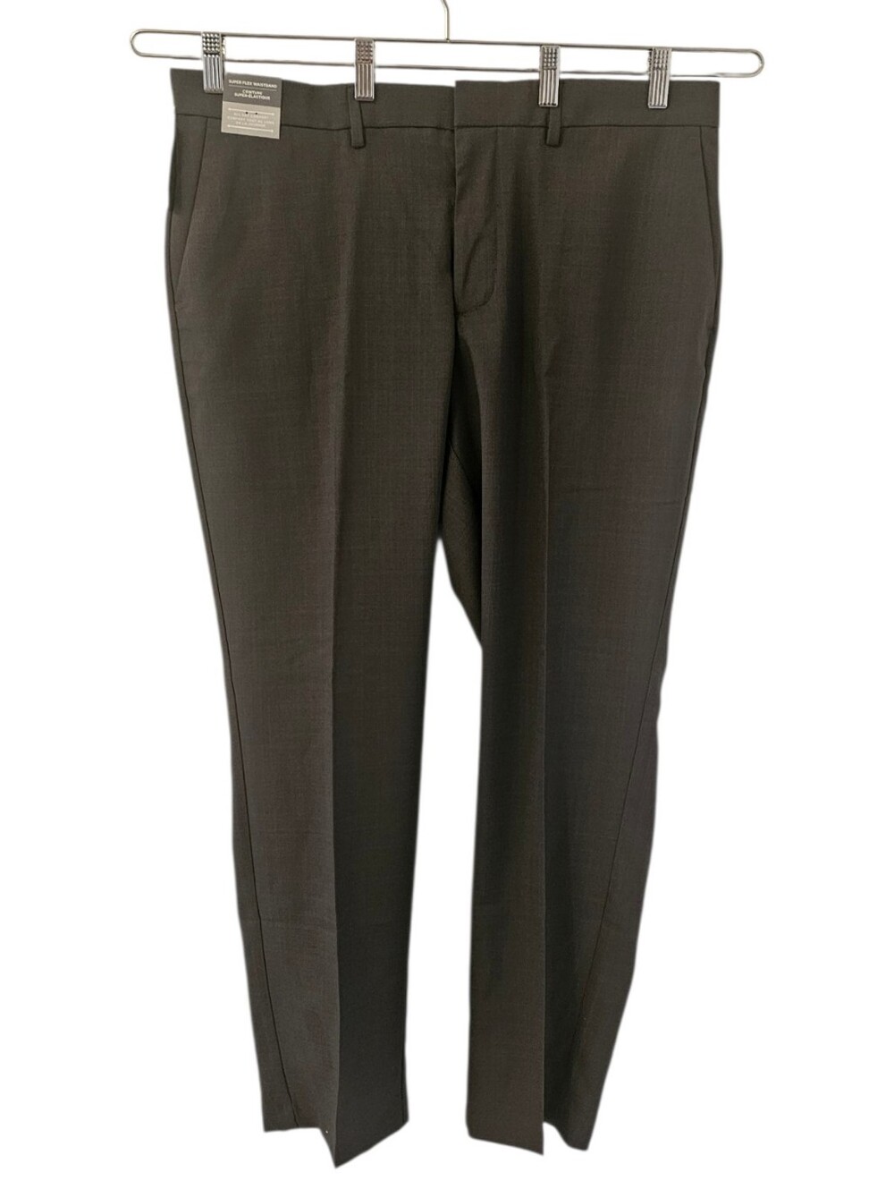 Grey Haggar Men's Wrinkle Free 4-Way Stretch Dress Pants